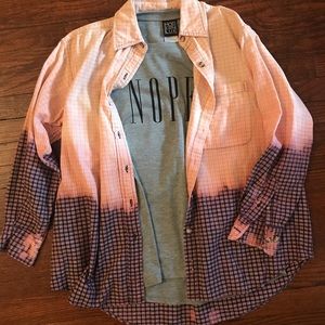 Bleach dipped flannel shirt